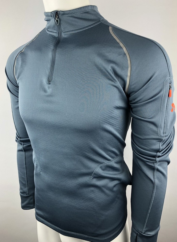 Under Armour Mens Fitted Gray Long Sleeve 1/4 Zip Athletic Pullover Size Medium