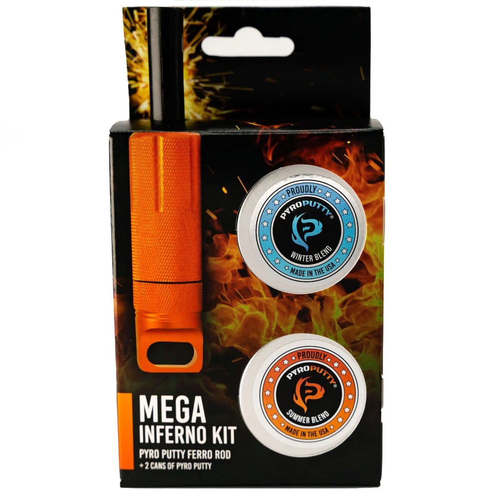Pyro Putty Mega Inferno Ferro Rod - Orange