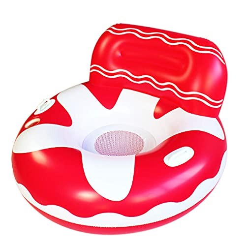Pool Lounger Float for Adult, Float Hammock, mesh Bottom Pool Float, with red