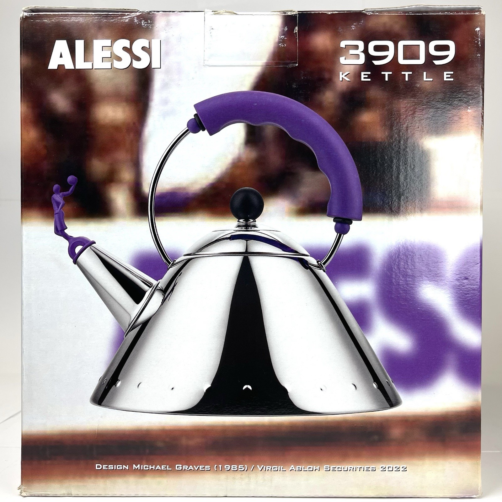 Alessi 3909 Kettle Virgil Abloh Limited Edition Purple Handle Michael Graves NIB
