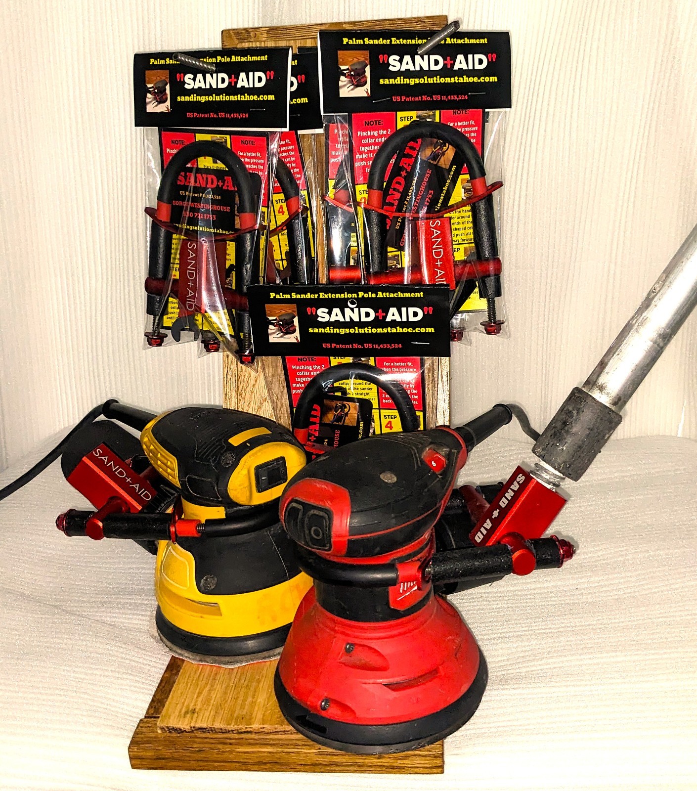 Sand Aid- Orbital Sander Attachment -Extension Pole/Handle Accessory-Pole Sander