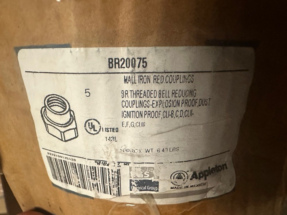 NEW Appleton BR200-75 Explosion proof Iron Reducing Coupling 2" x 3/4"