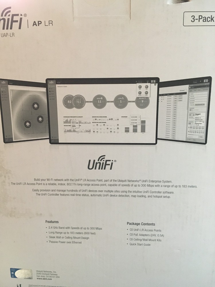 Ubiquiti UAP-LR UniFi Wireless Access Point 3 Pack