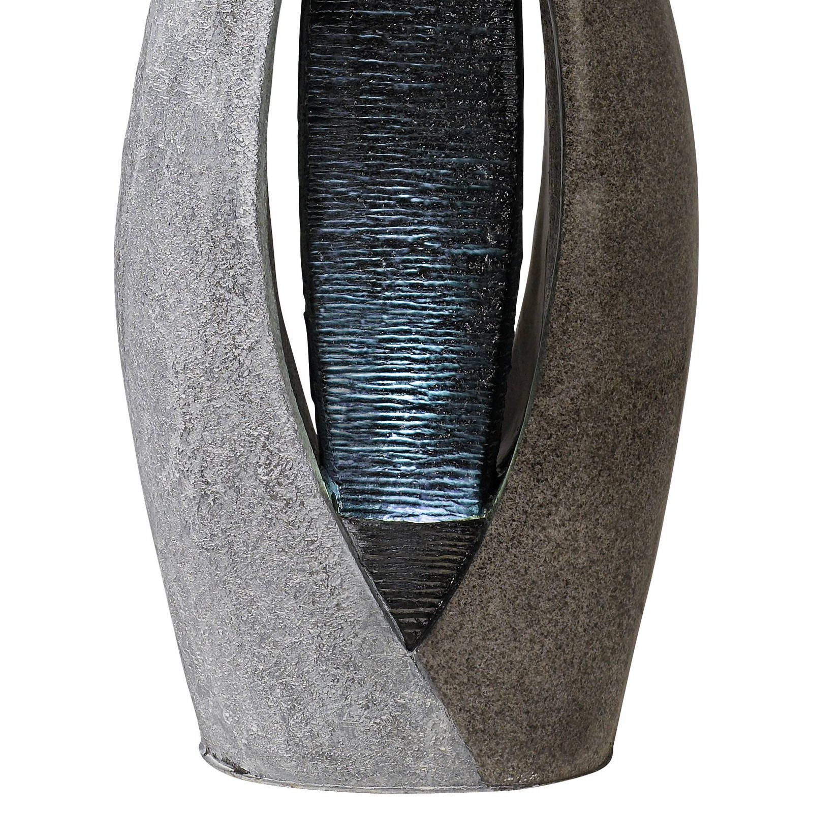 Modern Outdoor Floor Water Fountain with LED Light, 57-Inch