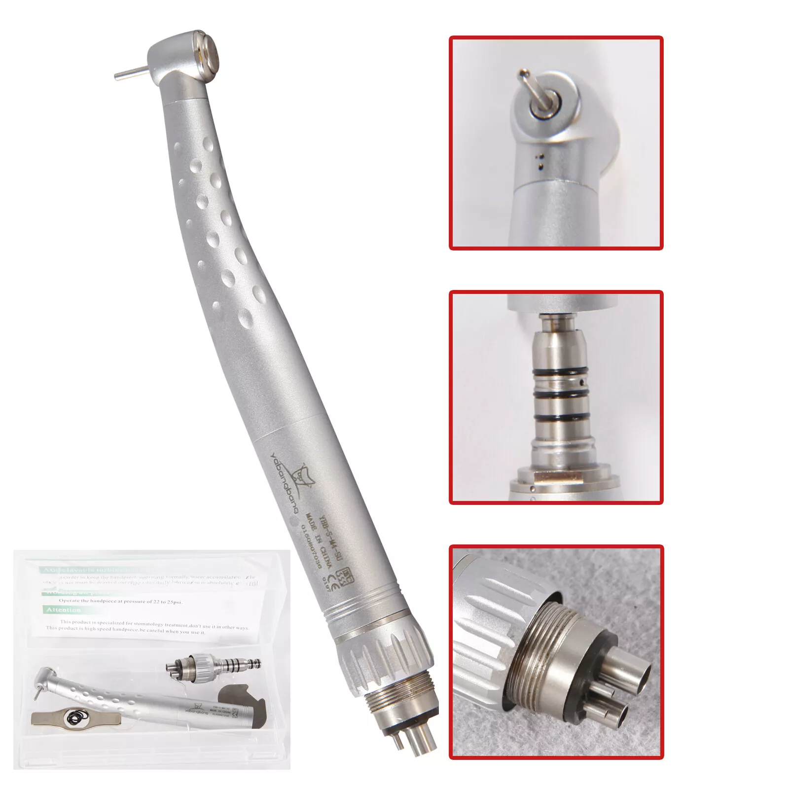 10 Pcs Dental High Speed Handpiece Standard Head Push w/ 4 Hole Coupler fit Kavo