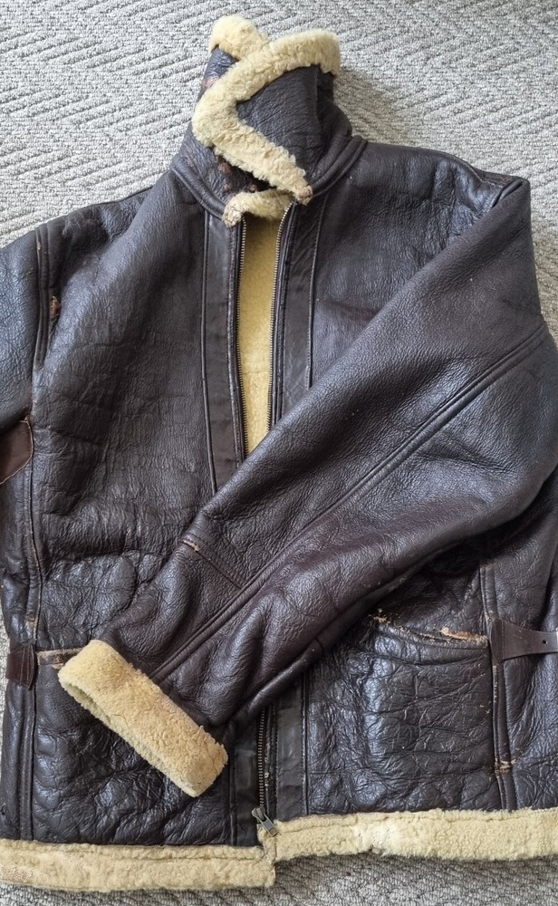 WW2 Original Flying Jacket Shearling Sheepskin Leather