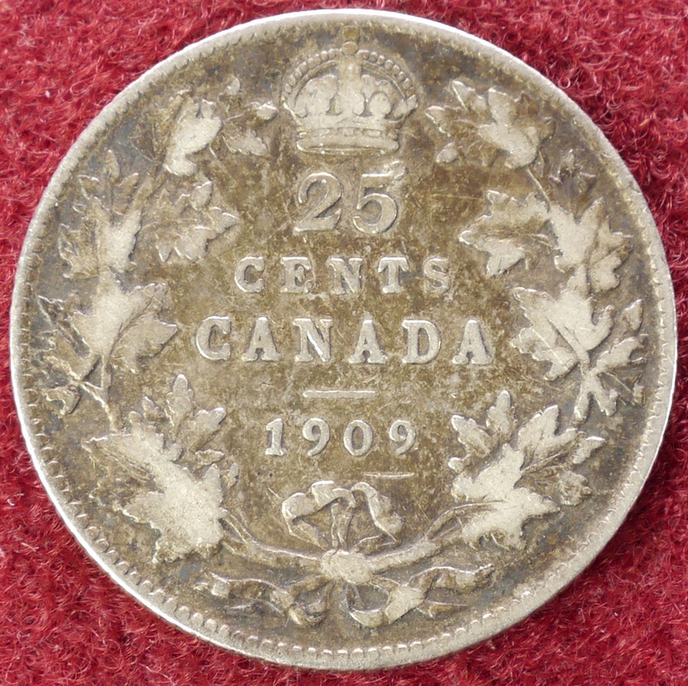 Canada 25 Cents 1909 (D2108)
