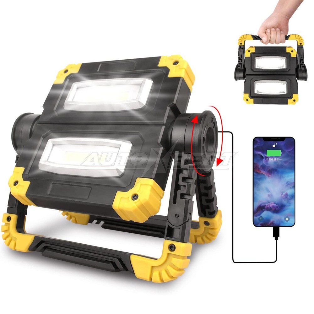 LED Work Light Rechargeable 2000 LM Portable Folding Magnetic COB LED Flashlight
