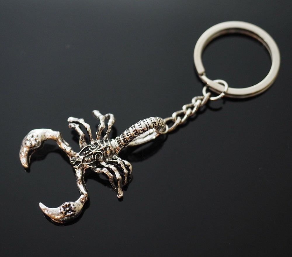3D Scorpion Bug Insect Silver Pendant Keychain Gift Key Chain