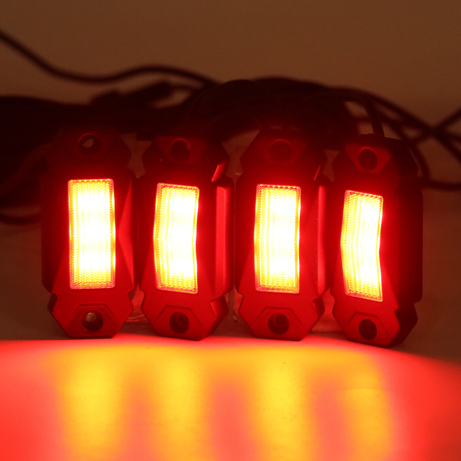 4 Pod RGB LED Rock Lights Underglow with Bluetooth APP Control For UTV ATV RZR