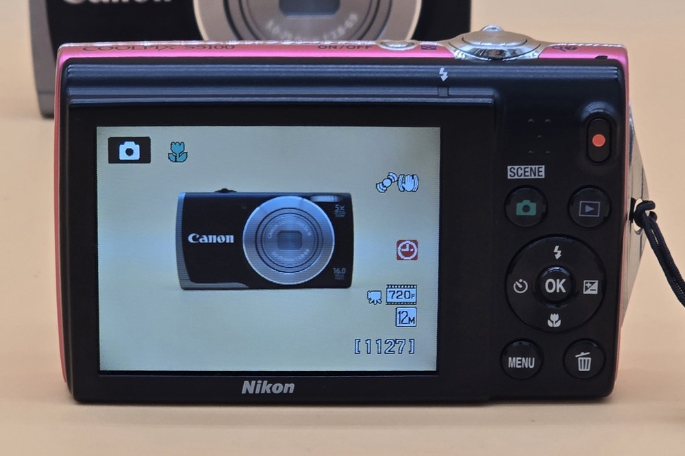 Nikon COOLPIX S5100 Pink Compact Digital Camera Tested Working.
