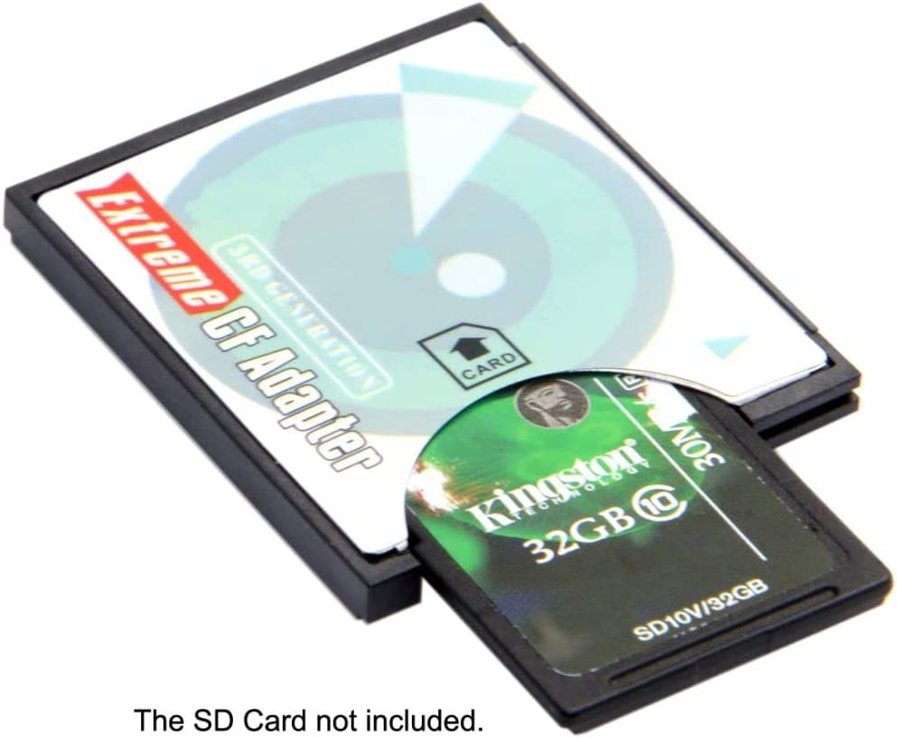 SD SDHC SDXC to CF Compact Flash Memory Card Adapter Reader Type I High-Speed Ex
