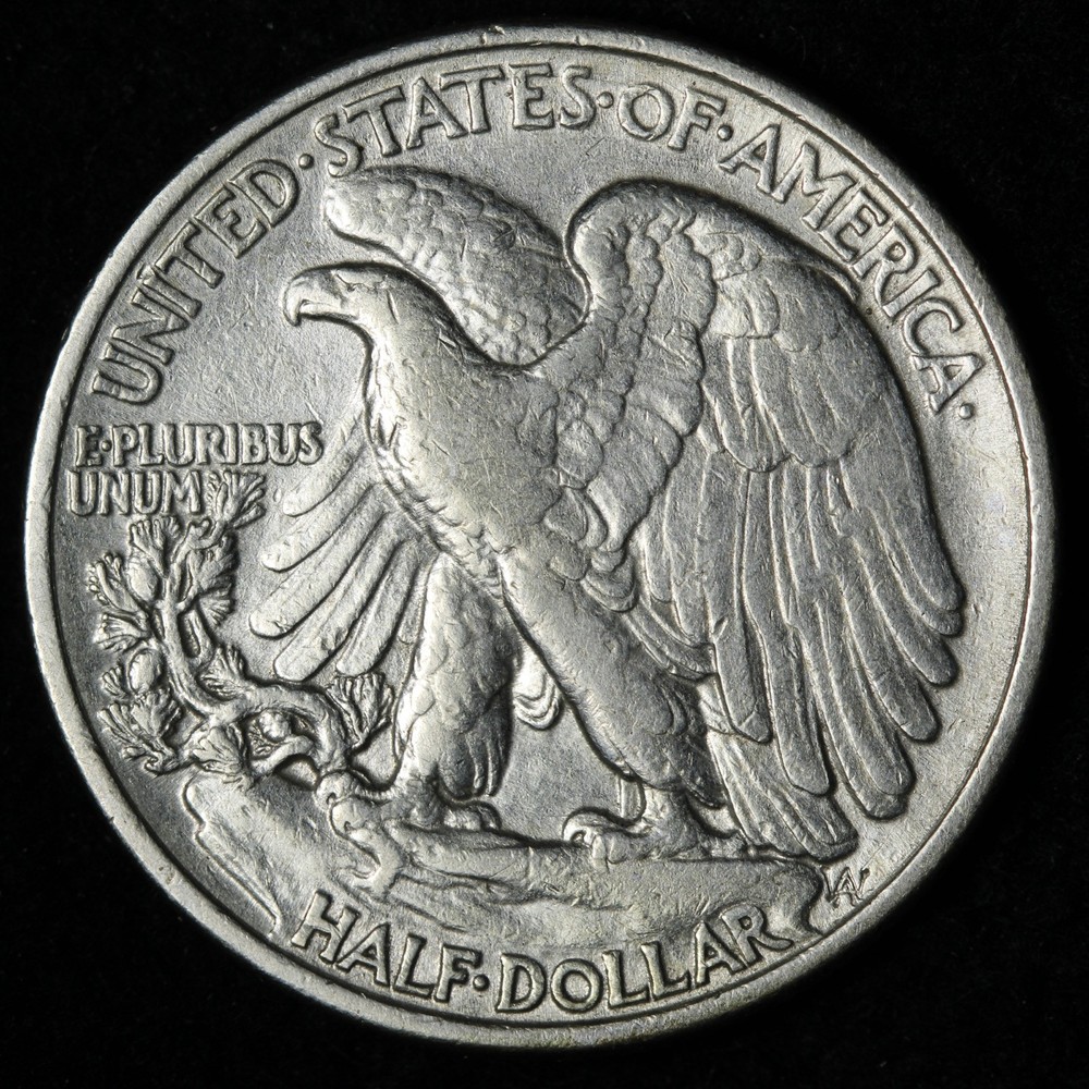 1937 Walking Liberty Silver Half Dollar AU E343 WACF