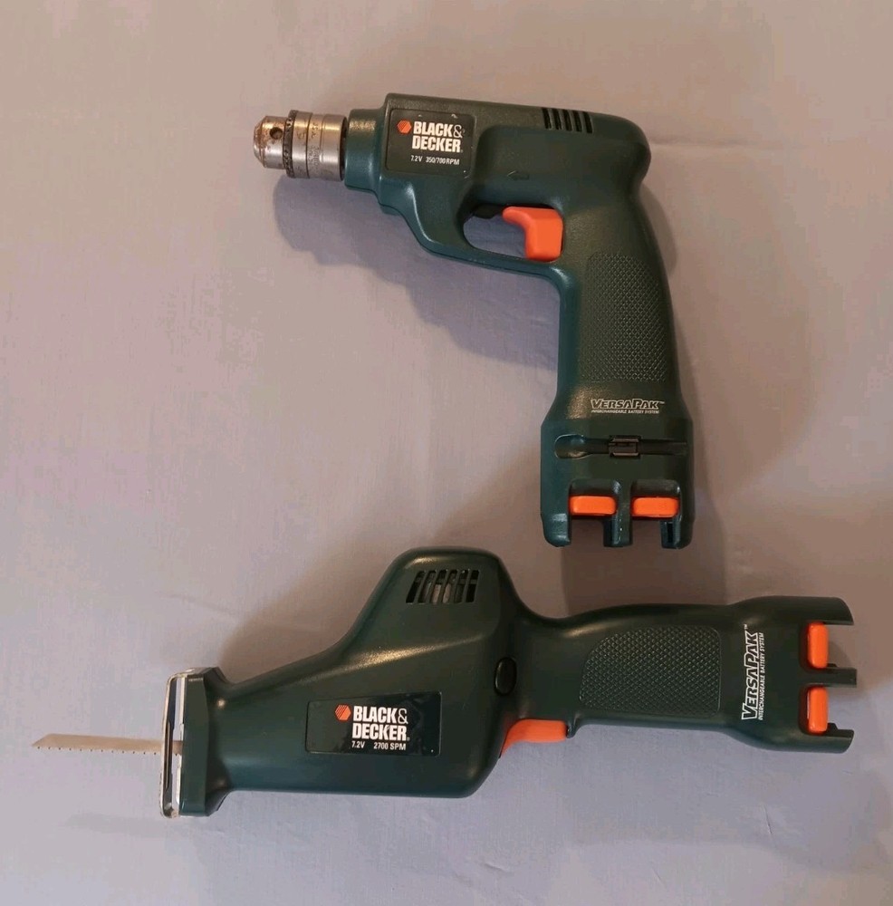 Bare Drill & Reciprocating Saw ~ Black & Decker 7.2V VersaPak Tools
