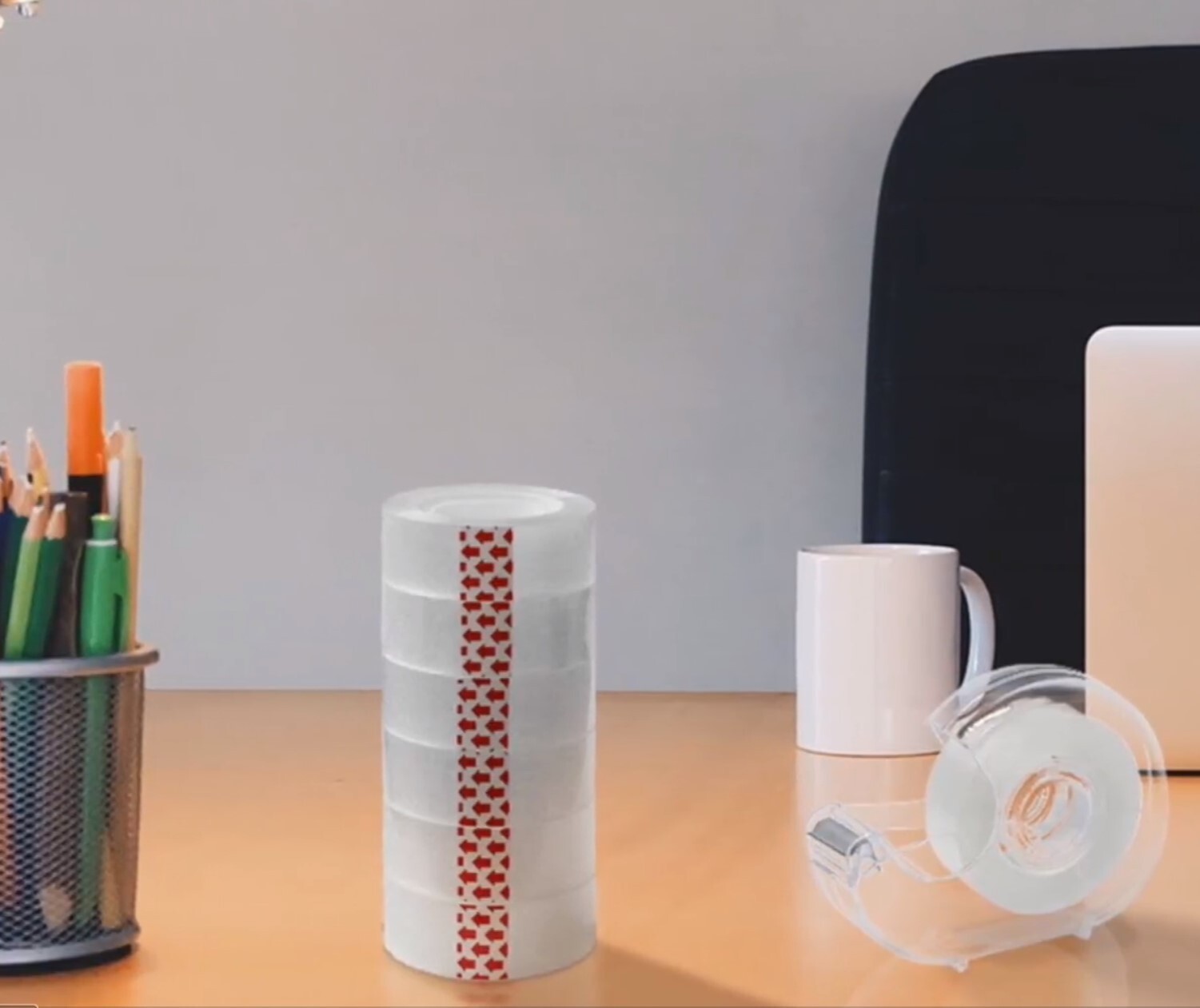 12 Rolls Crystal Clear Transparent Tape Dispenser Refills 3/4" x 1000" Wholesale