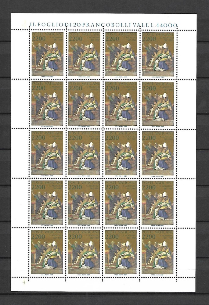 (FS232) Vatican 1987 St Augustine   Full Sheets MNH