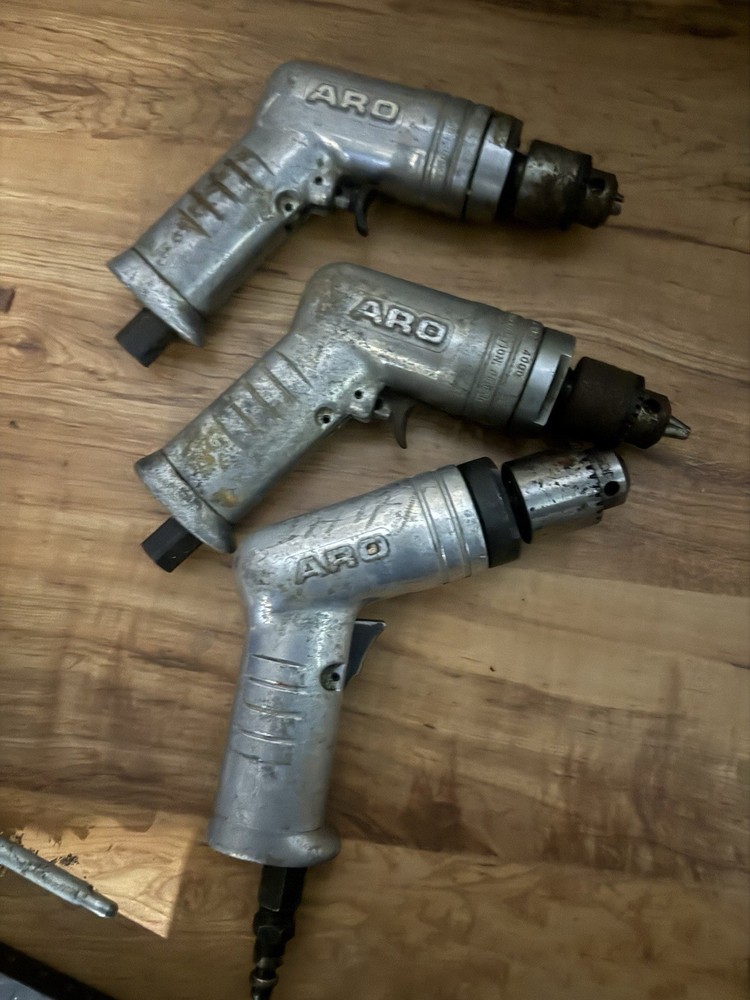 3 ARO Pneumatic Tools Straight Drills Used .