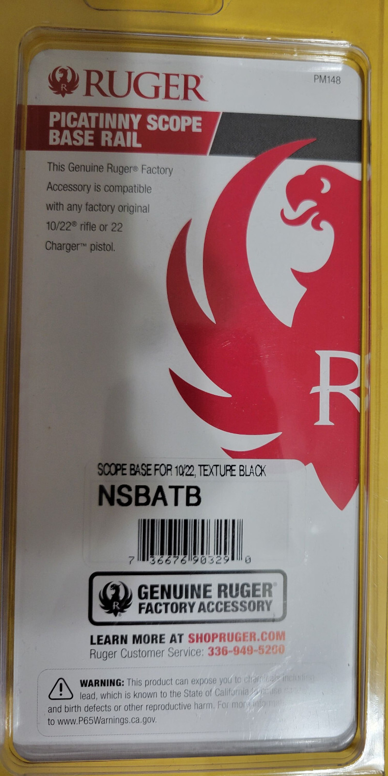 Ruger 10/22 Picatinny Scope Base Rail Black #90329 - FACTORY NEW