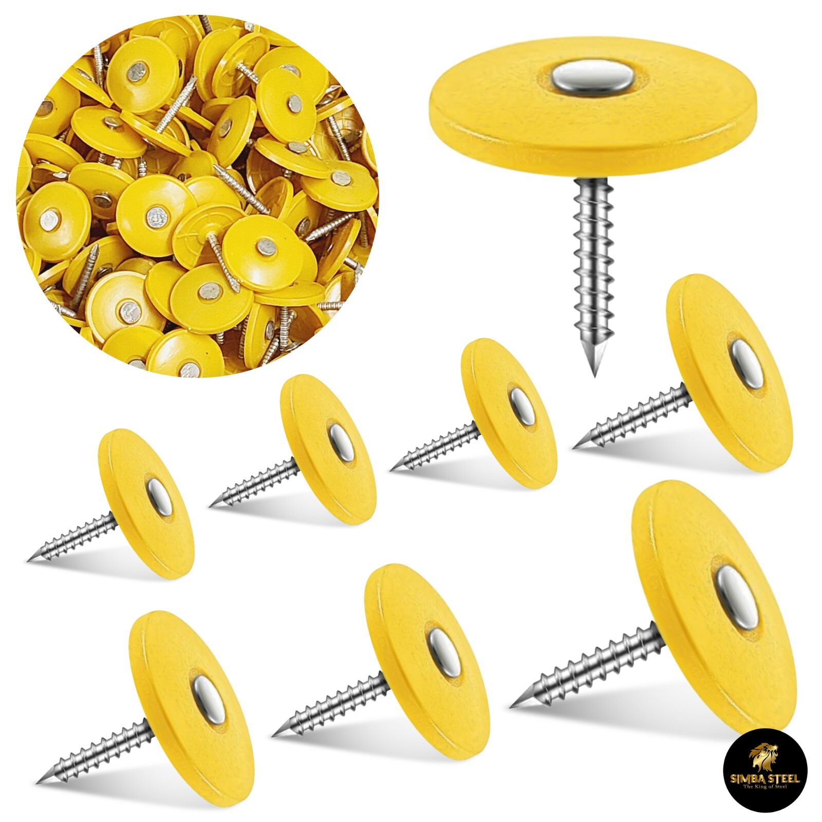 #12 x 1 in. Plastic Round Cap Roofing Nail (3,000-Pack) SimbaSteel