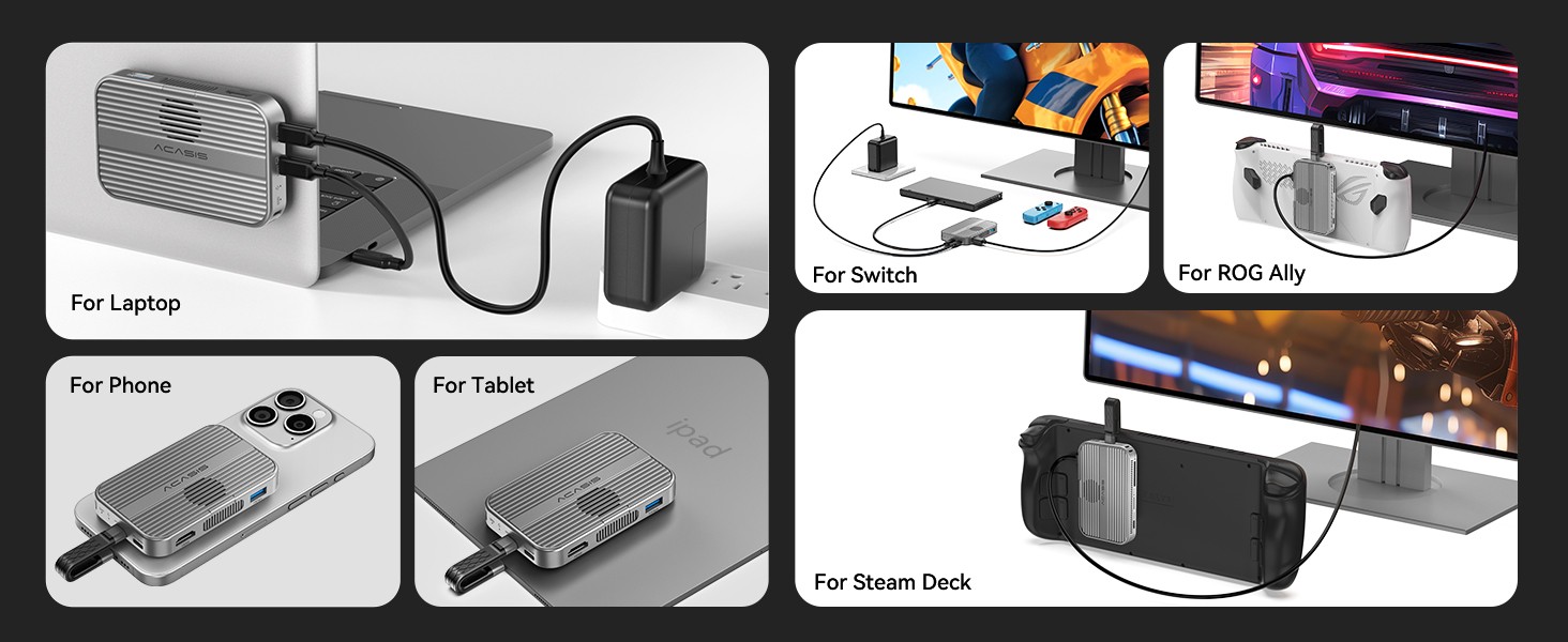 ACASIS 10Gbps Magnetic SSD Enclosure & Docking Station for iPhone 15/16/17 Serie