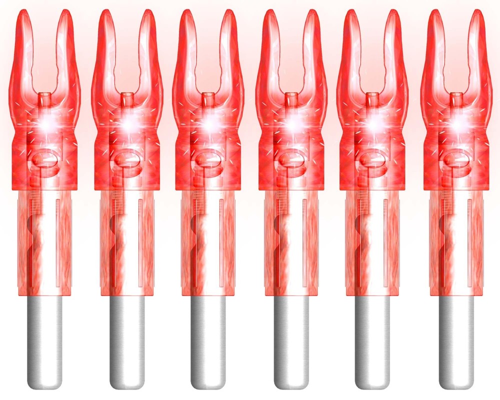 6 PCS LED Lighted Arrow Nocks with Tool Fits Multiple Arrow Sizes