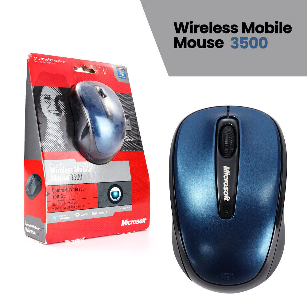 Microsoft Wireless Mobile Mouse 3500 2.4Ghz USB transceiver Windows MacOS