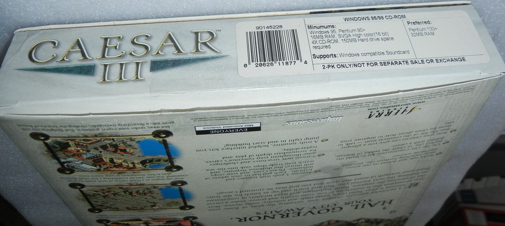 Caesar III Vintage Large Retail Boxed PC Computer Game