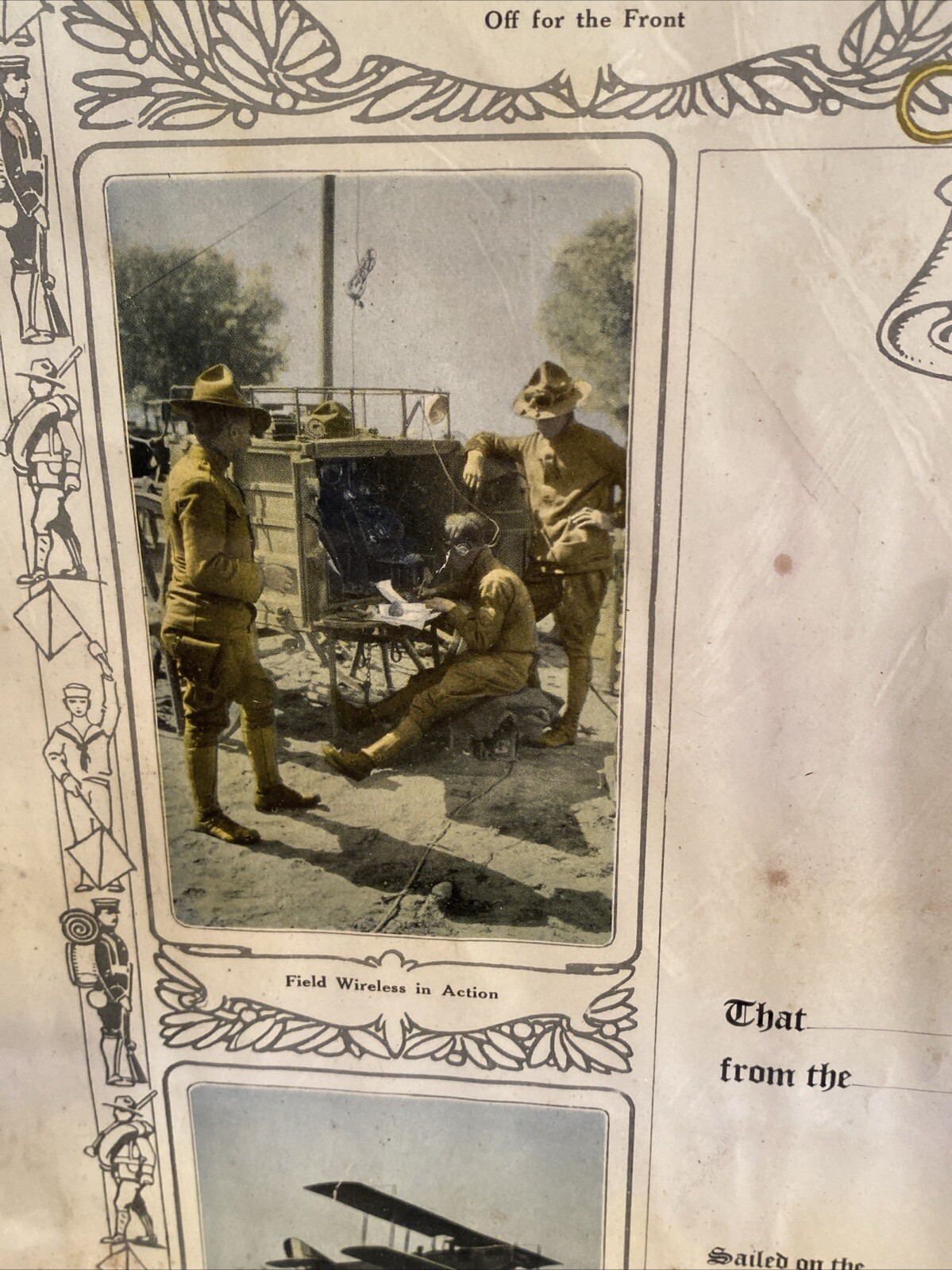 ANTIQUE FRAMED ROLL OF HONOR SERVICE IN THE WORLD WAR 1918 Military Photos