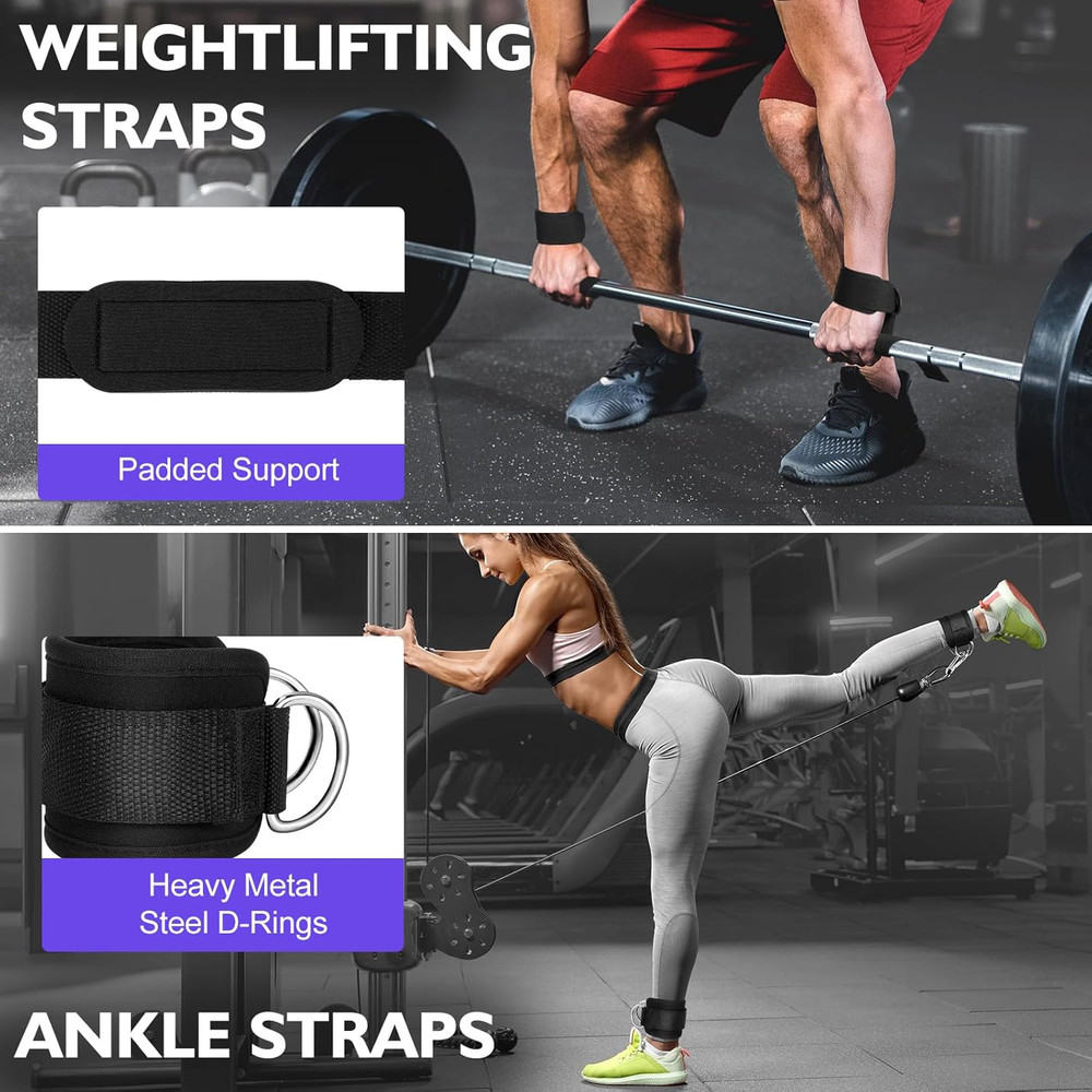 Cable Machine Attachments Set: LAT Pulldown Attachments Bar for Home Gym Accesso