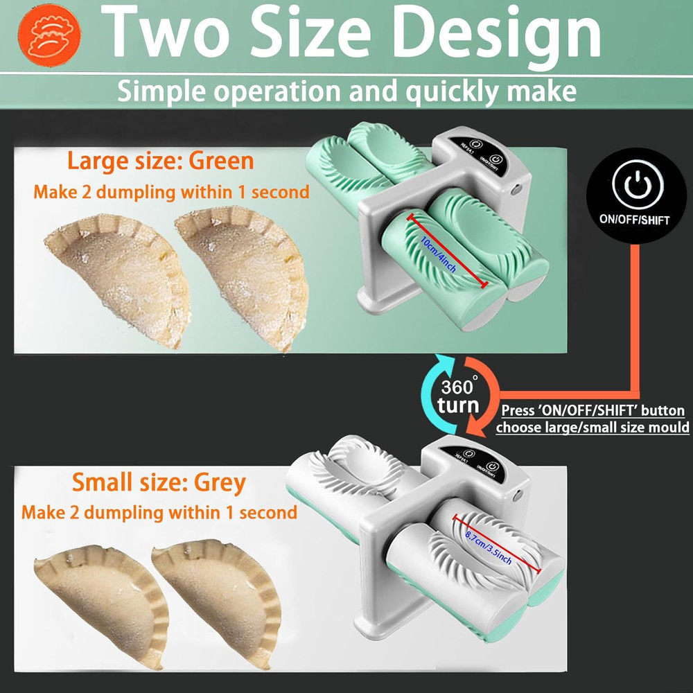Electric Dumpling Maker Two Sizes Double Head Automatic Electric Dumpling Maker