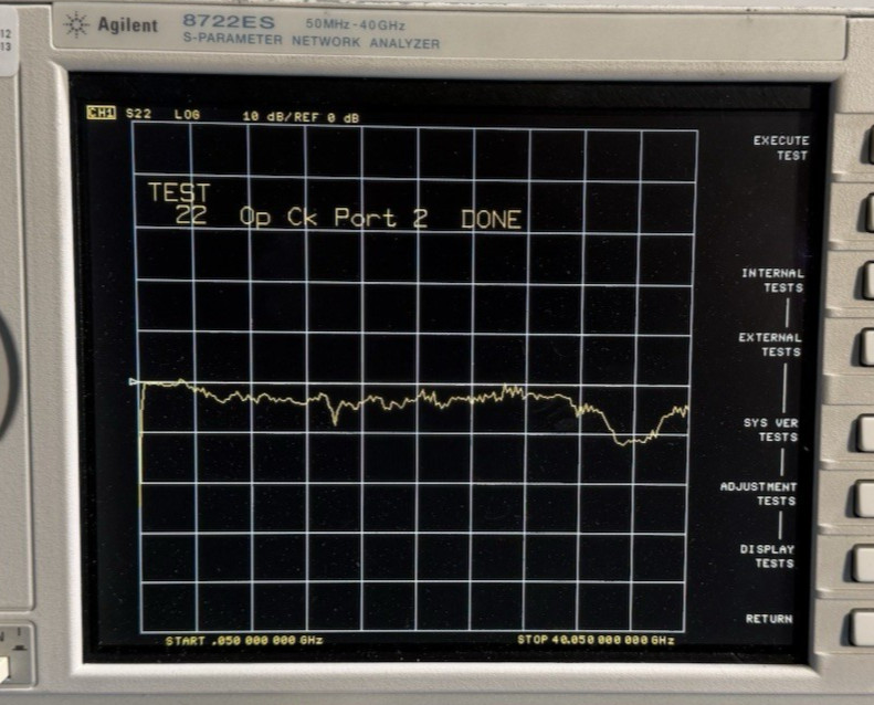 Agilent Keysight 8722ES Opt 007 S-Parameter Vector Network Analyzer 50MHz-40GHz