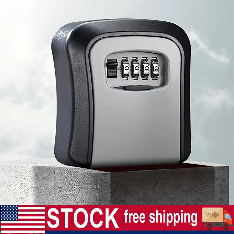 4-Digit Combination Lock Key Box Safe Storage Box Padlock Security Home Outdoor