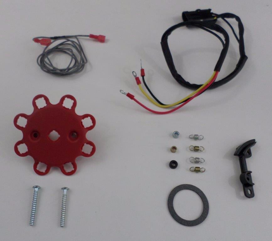 small cap BIG BLOCK CHEVY 348 409 RED HEI Distributor + Chrome Coil + Plug Wires