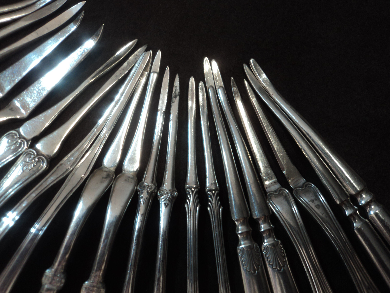 Silverplate Flatware Lot of 22 Nut Picks (11 Pairs) Antique Victorian