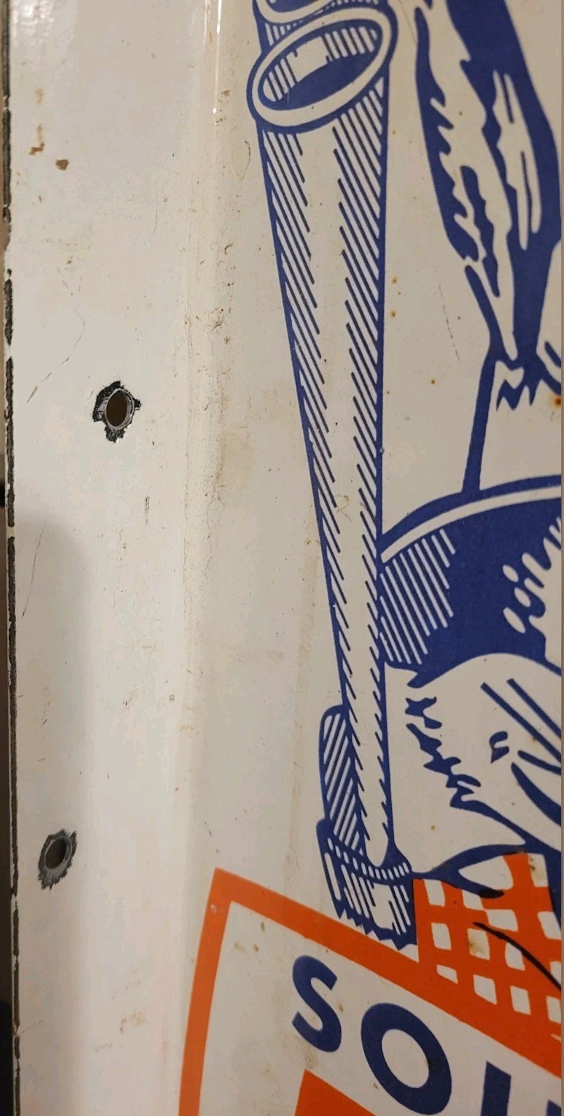 Vintage Dixie Southern Porcelain Flange Sign Nitrogen Rebel Black Americana USA