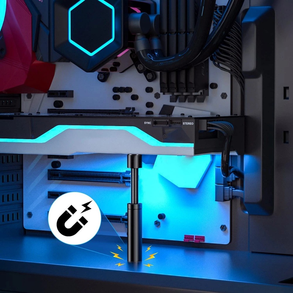 GPU Support w/Magnetic Base & Rubber Pad Adjustable 70-120mm for PC Case