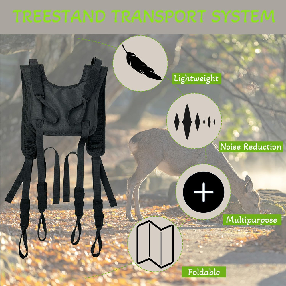 Lightweight Universal Tree Stand Transport Backpack with Adjustable Straps