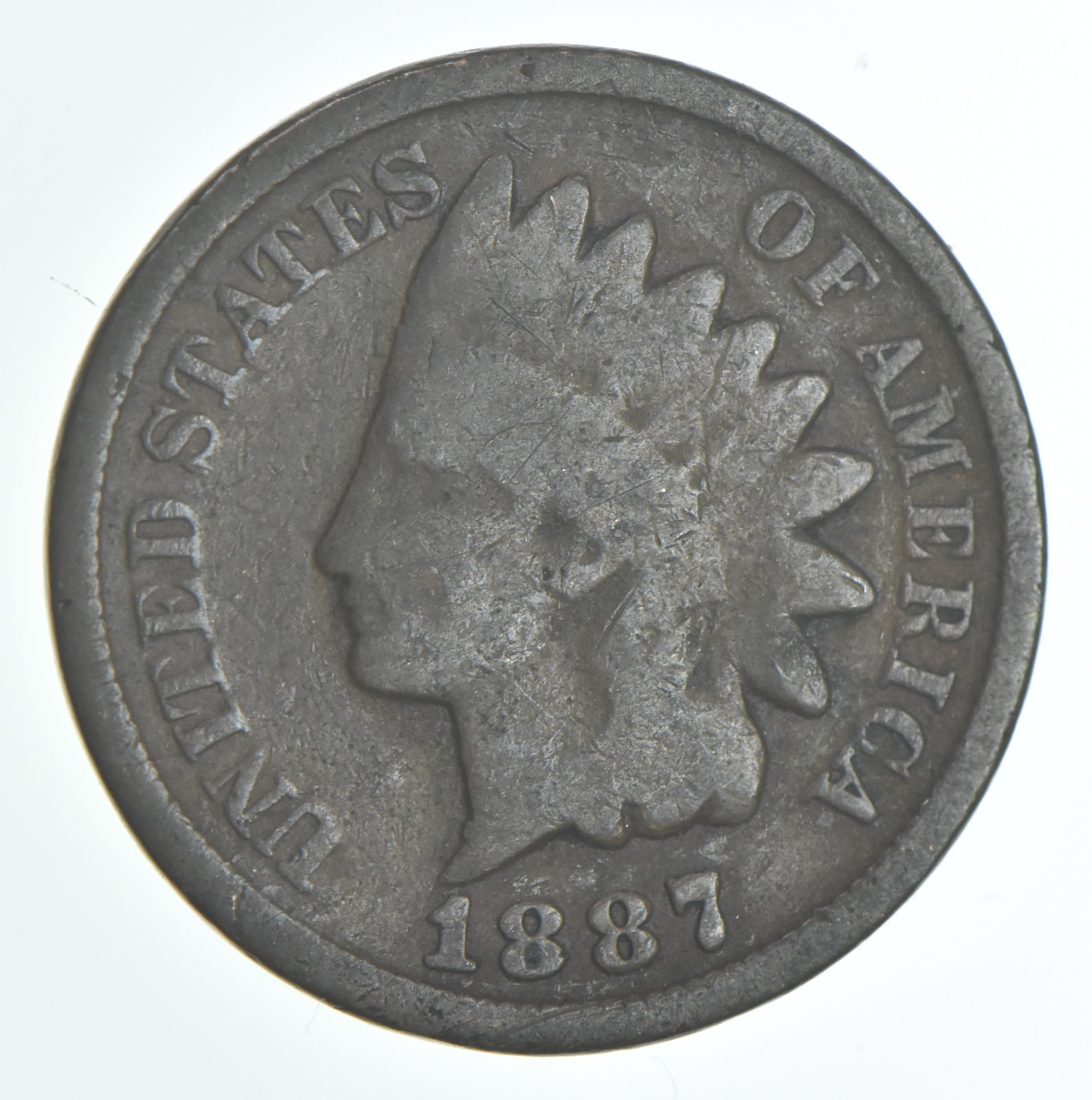 1887 Indian Head Cent AC Average Circ