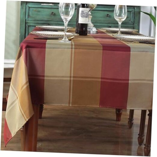 Rectangle Tablecloth Checkered Style Polyester 70" x 52" (Rectangular) Red