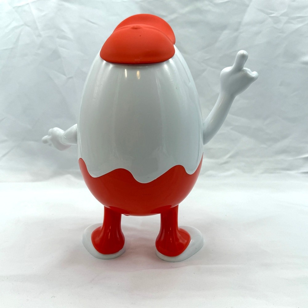 Kinder Surprise Giant Egg Container Poseable Arms Candy Display 9.5” Plastic