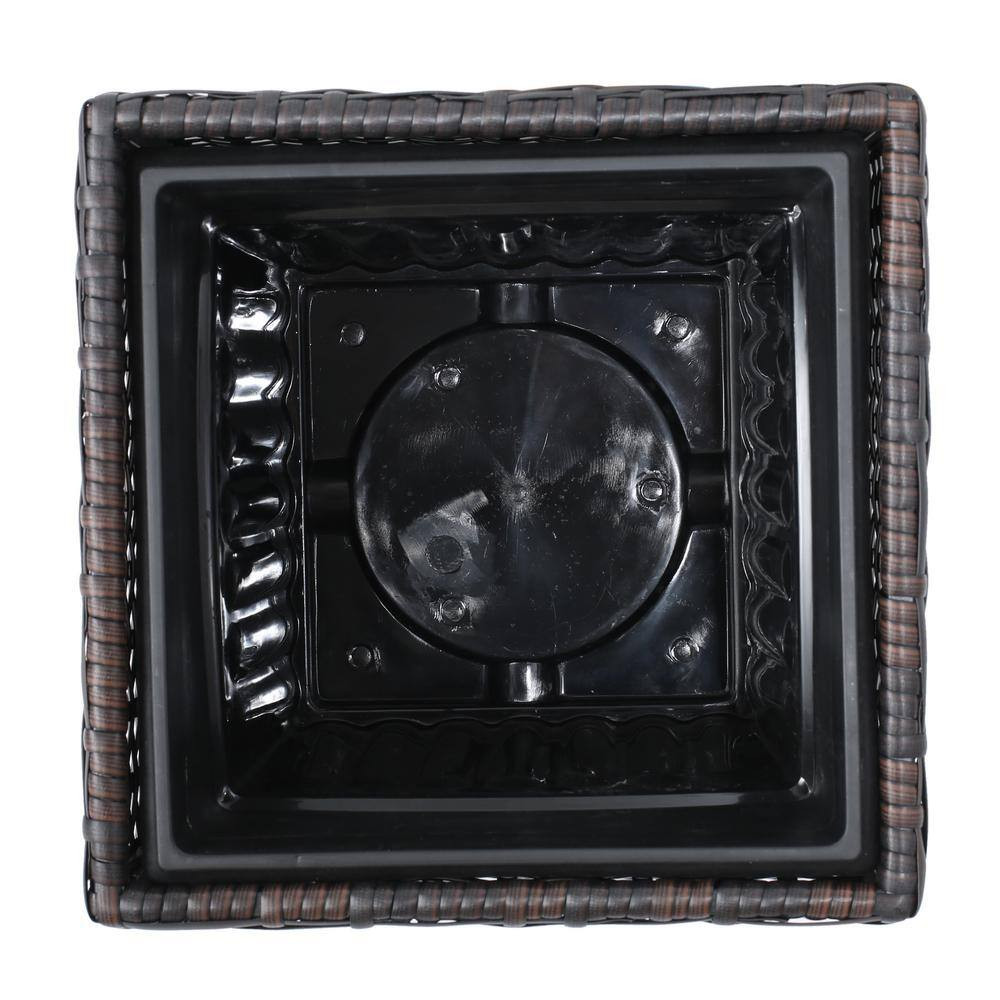 Sanger Outdoor Patio 32 In. and 24 In. Multibrown Wicker and Metal Flower Pot (2