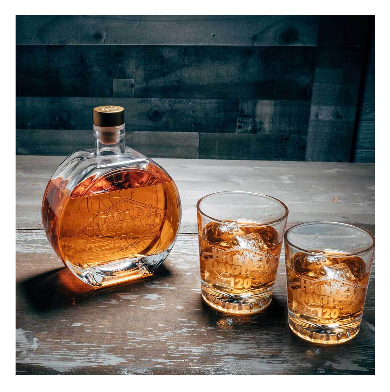 Harley-Davidson 120th Anniversary Decanter/Whiskey Glasses Set - Limited Edition