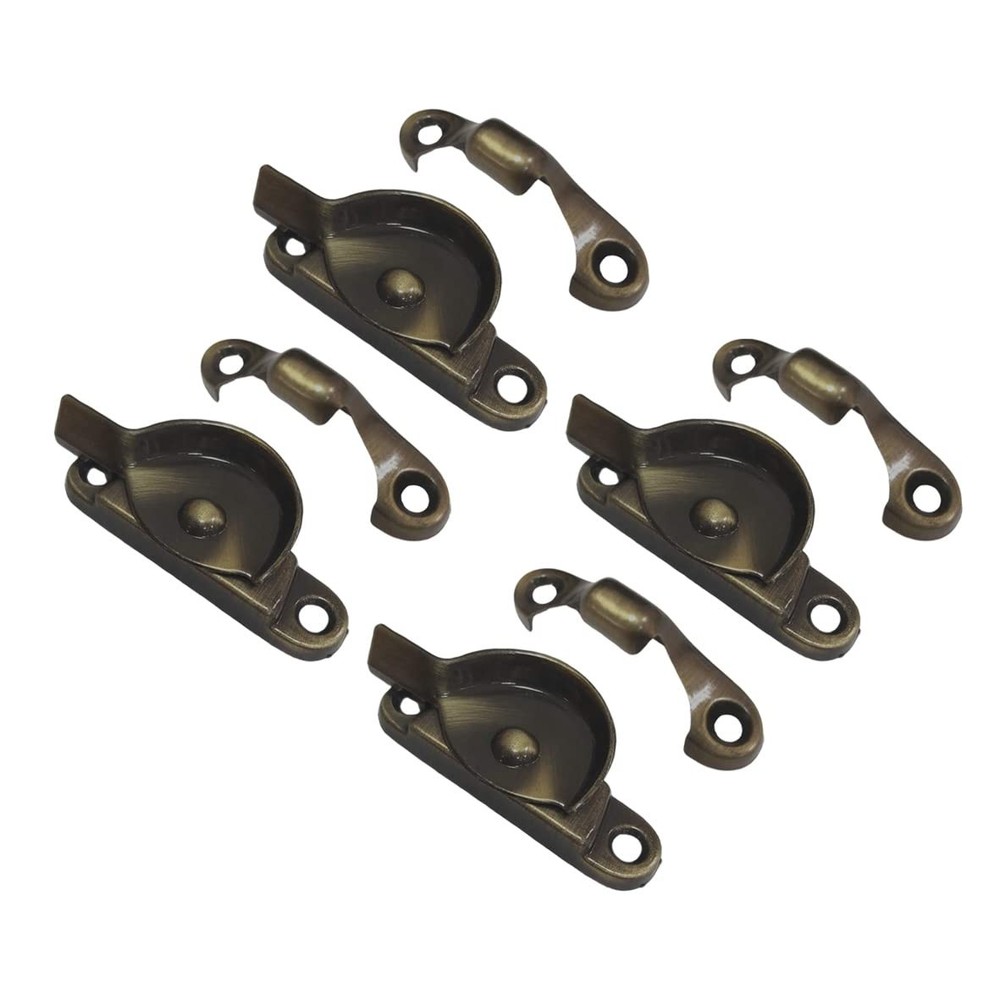 QCAA Zinc Die Cast Window Sash Lock, (4pack, 4pack, Antique Brass Brushed