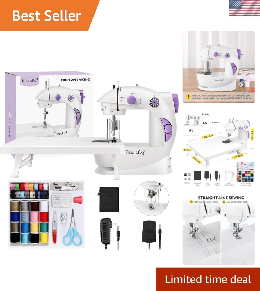 Mini Sewing Machine with Extension Table, Dual Speed Portable Sewing Machine ...