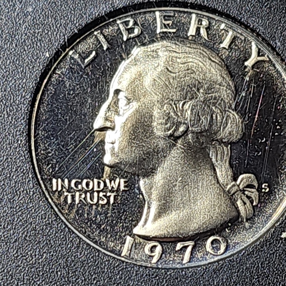 1970 S Large Date Cent US Mint Proof Set 40% Silver Kennedy Half