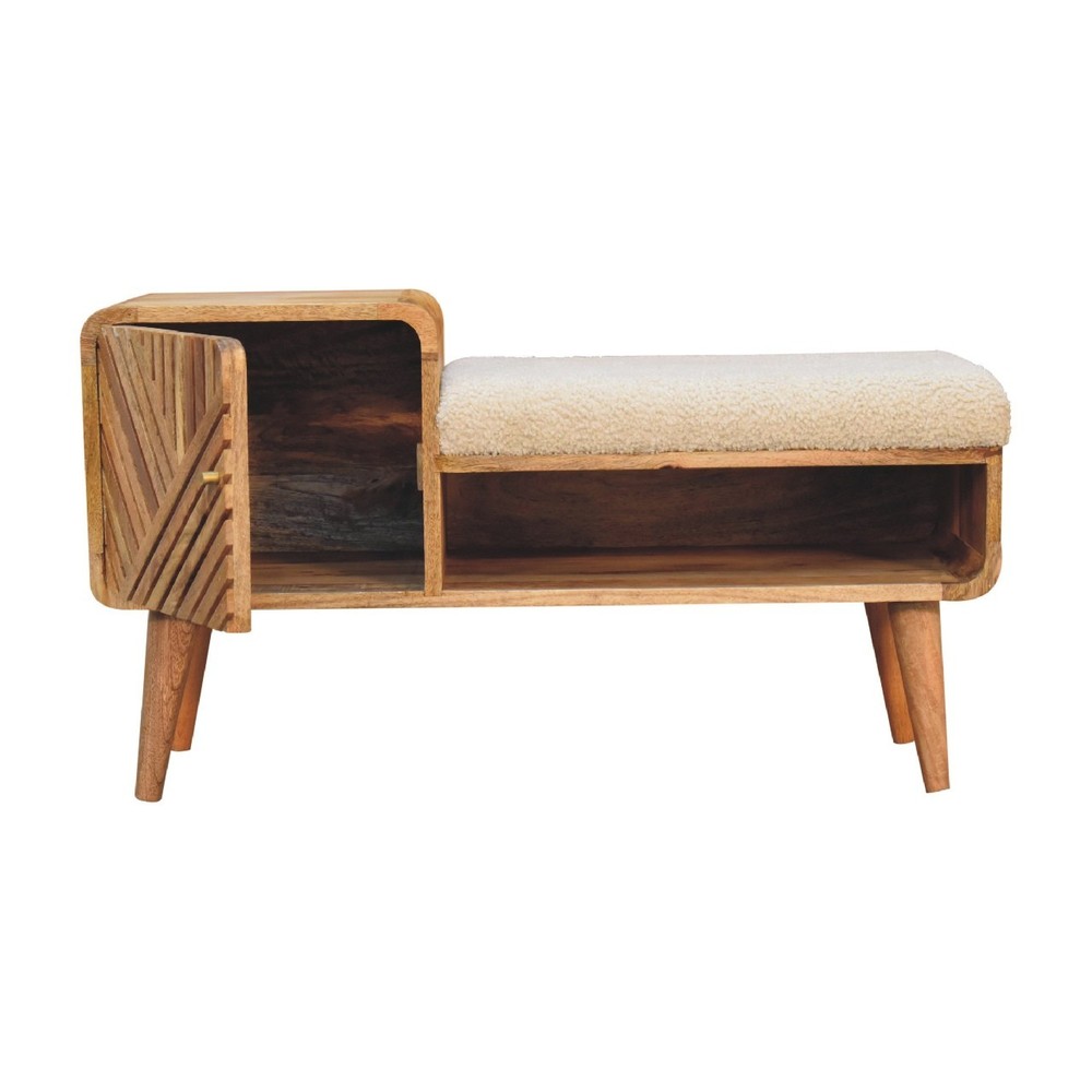 Oak-ish Solid Wood Hallway Bench