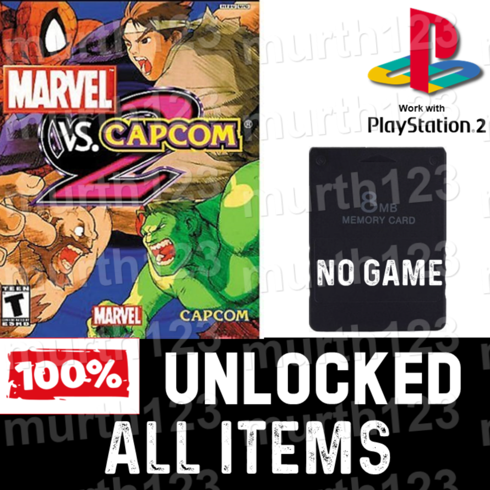 Marvel Vs Capcom 2 MVC2 Ps2 100% Unlocked Memory Card All Items