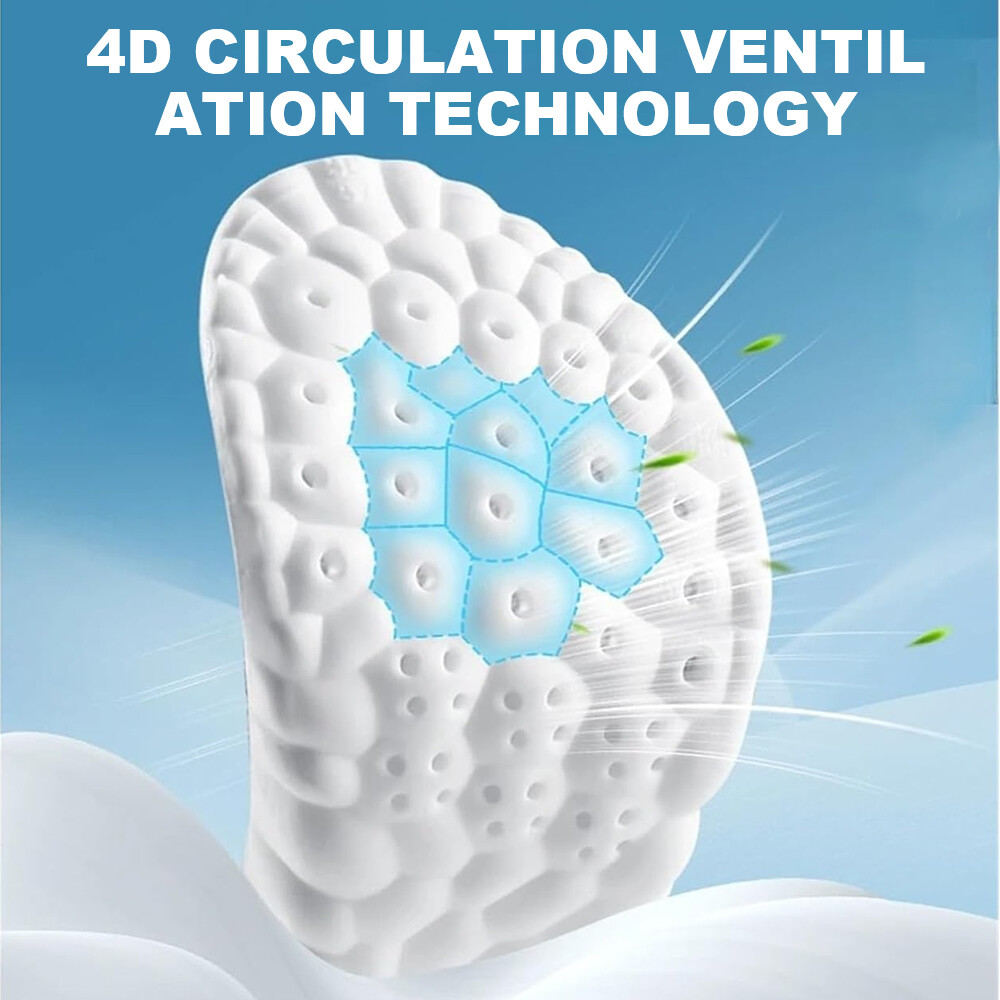 4D Shoe Insoles for Men Women Memory Foam Orthotic Shoe Inserts Sports Insoles