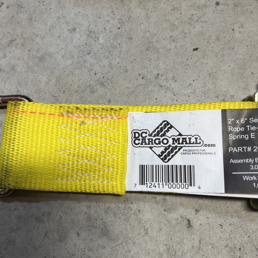 DC Cargo Rope Tie-Off Removable with Spring E Fitting 2 x 6" 26RTOSEF