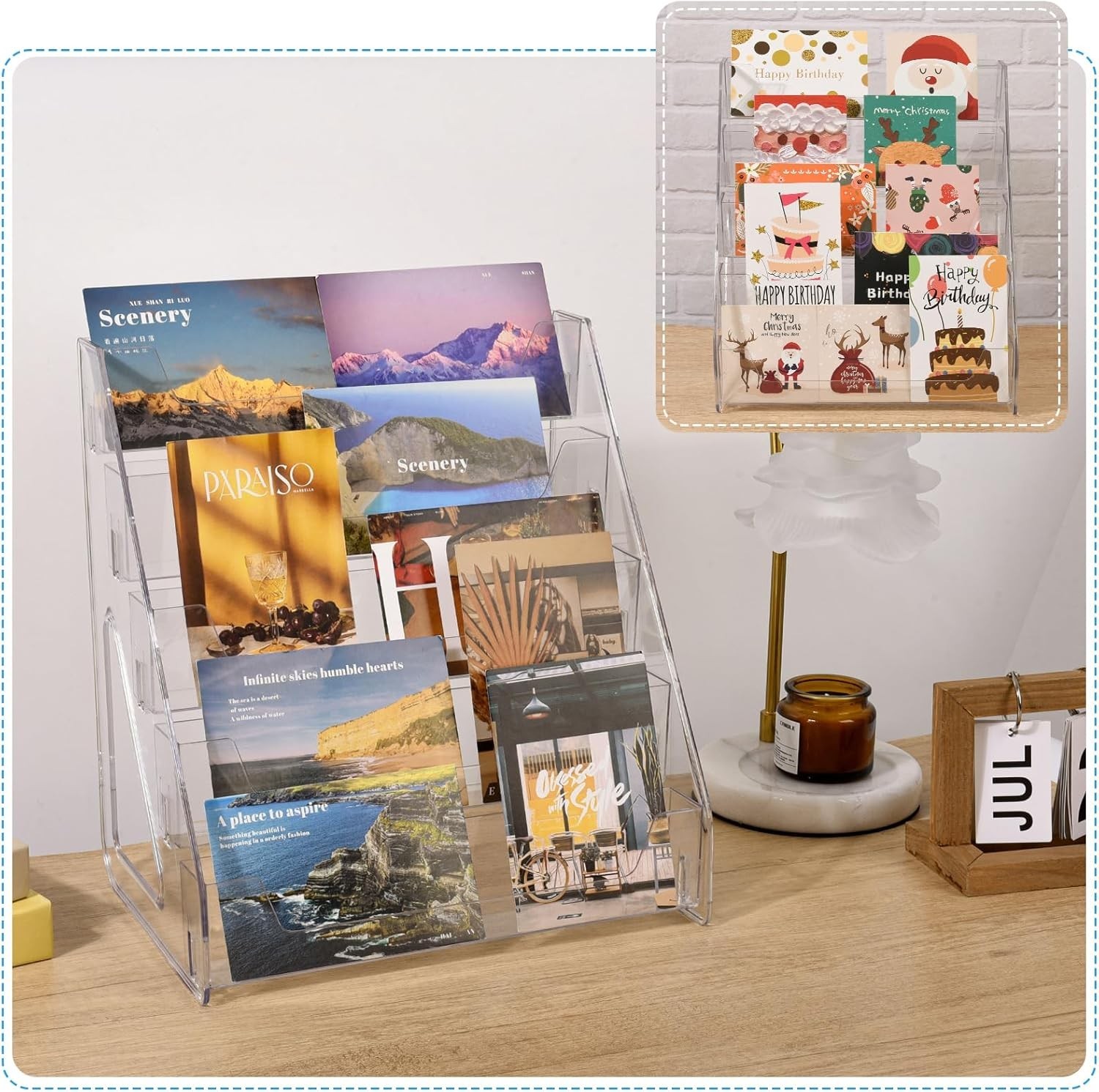 Trading Card Display Stand, 5 Tier Vertical Holder for Baseball Basketball Sport